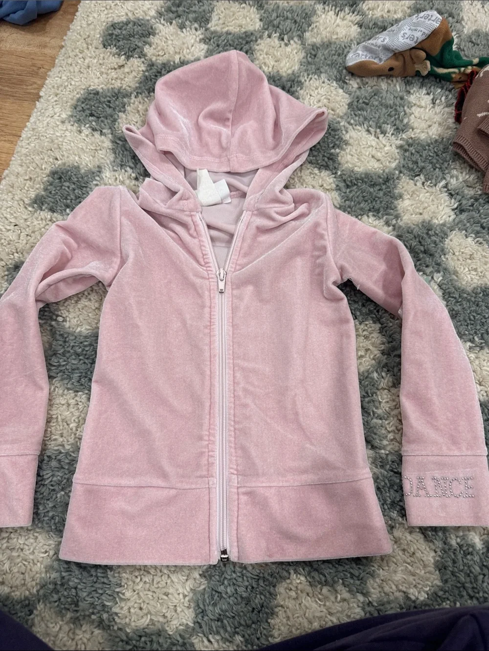 Kids Pink Dance Hooded Zip Jacket - Brand Not Visible